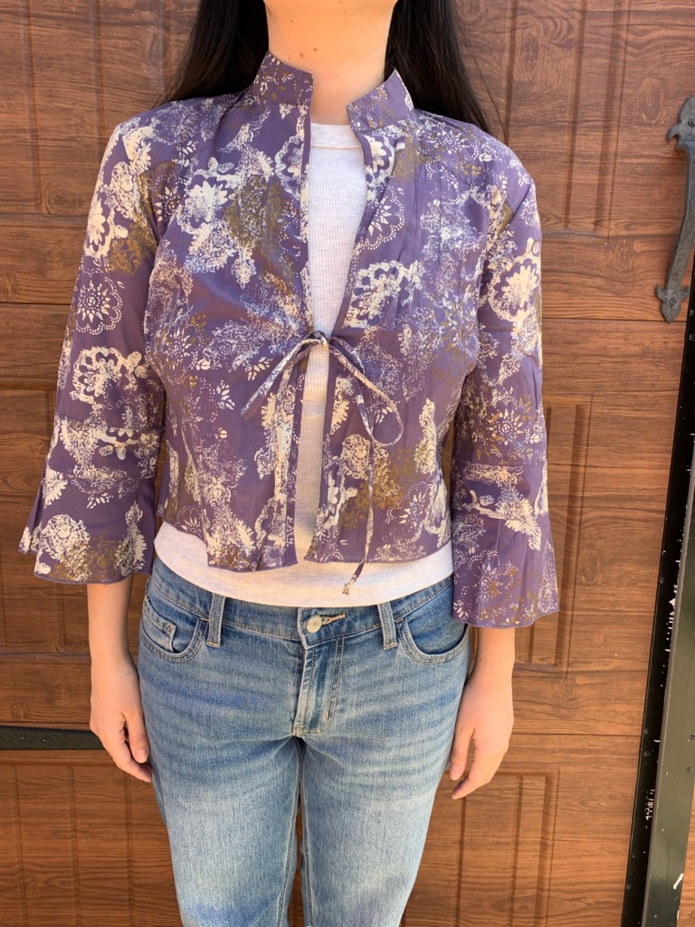 To the Max Purple Floral Tie-Front Crop